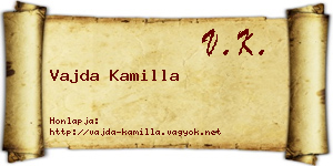 Vajda Kamilla névjegykártya