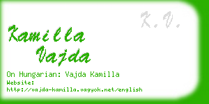 kamilla vajda business card
